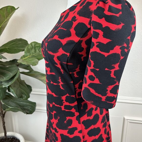 DKNY Leopard Print A-line 3/4 Sleeve Dress – Size 12 - Picture 9 of 14